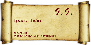 Ipacs Iván névjegykártya